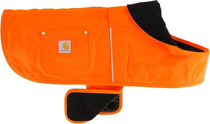 Carhartt Firm Duck Dog Chore Coat, Insulated Weather Resistant Jacket for Cold and Windy Conditions, Hunter Orange, Small
