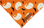 Realeaf Halloween Dog Bandanas 2 Pack, Spider Web Ghosts Bibs, Triangle Reversible Fall Pet Scarf, Premium Durable Fabric, Adjustable Fit (Halloween, Large)