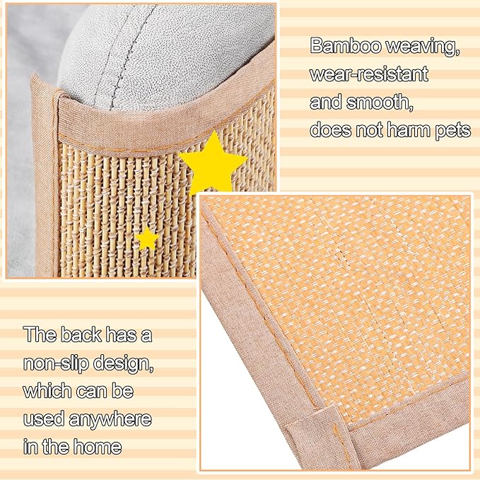 Newwiee 2 Pcs Cat Scratch Furniture Protector Mat Sofa Couch Protector for Cats Pet Scratching Pads for Couch, Sofa, Chair, Easy Installation(23.6 x 35.4 Inch)