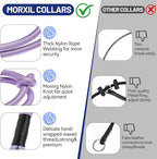 Slip Dog Collar, Nylon Rope Dog Choker Collars with Adjustable Stopper, Heavy Duty Collar for Medium Dog Training (Purple)