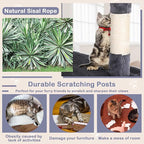 54" Multi-Level Cat Tree Tower with Scratching Posts, Toys & Condo - Space-Saving Design for Indoor Kittens, Compact Floor Footprint & Vertical Space for Multi-Cat Homes-Light Grey