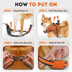 Dog Harness for Large Dogs Back D-Ring Control No Choking Pressure-Free Chest Design Comfortable Padded Adjustable Reflective Vest Harness for Daily Walks Training Easy Control Outdoor Use Secure Fit
