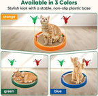 20-Inch Round Cat Scratcher Bed with Ball Track – 3-in-1 Interactive Cardboard Scratching Pad with Feather Toy & Non-Slip Base – Great for Indoor Cats, Active Kittens & Large Breeds (Green)