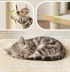 Pawly 52.5" Large Cat Tree with 2 Condos & Sisal Ramp, Premium CARB P2-Compliant Particle Board, 350G Plush Sturdy Cat Tower for Large Breeds, Senior Cats & Multi-Cat Household, Beige