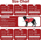 QBLEEV Warm Dog Jacket - Reflective, Adjustable Winter Coat with Turtleneck for Cold Weather, Waterproof Fleece Snowsuit for Small, Medium, Large Dogs