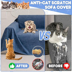 Cat Scratch Furniture Protector - Anti-Slip, Waterproof Sofa Cover to Keep Cats Off, Pet-Friendly Couch Protectors for 3 Cushion Couch, Anti-Scratch Couch Cover for Pets and Kids 134"X71"Navy Blue