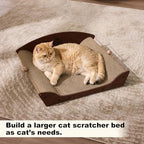 2 Pack 26'' Cardboard Cat Scratcher Bed - Large Scratcher Couch for Indoor Cats, Orthopedic Scratching Board, Lounger Scratching Couch with Bells