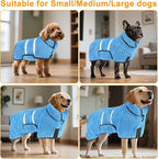 Bienbee Dog Bathrobe, Quick Drying Super Absorbent Dog Robes for After Bath, Warm Keeping Dogs Towel, Dogs Bath Supplies, Light Blue XXL