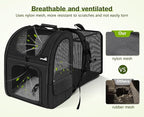 Pecute Cat Backpack Carrier Expandable, Pet Backpack for Cats & Small Dogs Up to 11lbs, with 4-Side Breathable Mesh, Multi-Entry & Lockable Zippers for Travel, Hiking, Camping - Hands Free, Black