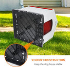 ZENY Plastic Dog House - Waterproof Dog Kennel with Air Vents and Elevated Floor All Weather Indoor Outdoor Insulated Doghouse Puppy Shelter, Easy to Assemble (Red, 28inch)