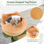 Tangkula Cactus Cat Tree, 63 Inch Multi-Level Tall Cat Tower with Sisal Scratching Posts & Board, Condo, Padded Perch, Hanging Toys, Basket Bed, Platforms, Green Cute Cat Tree for Indoor Cats