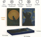 Cat Scratcher Box – Art Décor | Designer Cardboard Scratch Pads with Decorative Van Gogh-Inspired Design | Reversible Boards for Indoor Cats