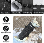 Malier Dog Coat, Reflective Dog Jacket Waterproof Windproof Puppy Cold Weather Coats with Harness Built in, Winter Extra Warm Pet Coat Fleece Vest for Small Large Pets and Puppy (Black, X-Small)