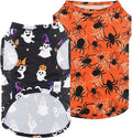 CuteBone Halloween Dog Shirts 2-Pack Soft Pet Clothes Breathable Summer Vest for Small Puppy and Stretchy Cat Apparel 2BX22XL