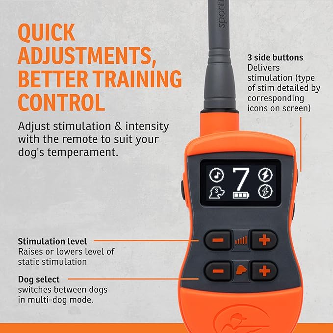SportDOG SportTrainer Remote Trainer - Reliable Off-Leash Control - OLED Screen - Waterproof Dog Training Collar - Rechargeable E-Collar - 1/2 Mile-Range - Orange