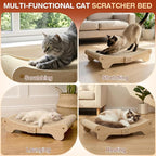 NOCOEX Sisal Cat Scratcher Bed: Cat Scratch Pad Hammock for Indoor Cats Lounger & Scratch & Sleep - Large Sturdy Natural Solid Wood Frame Cats Scratching Board Post for Modern Furniture Protector