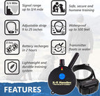 Educator K9-400 Tactical E Collar for Dog Training with Remote - 3/4 Mile Range, Waterproof, 100 Stimulation Levels, Tone or Vibration Mode, Night Light for Small, Medium & Large Dogs (33 inc)