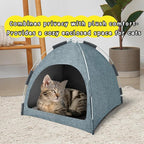 Cat Tent, Cat Houses for Indoor Cats, Quick Assembly and Disassembly, Portable Pet Tent, for Cats, Small Dogs and Other Small Animals (Blue Grey)
