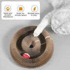 Magic Organ Cat Scratcher Pad with Bell-Ball, Foldable Cat Cardboard Lounge Bed, Interactive Cat Butler for Cat Scratching, Mental Physical Training Exercise for Indoor Kitty Toys (1)