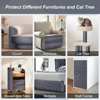 Cat Scratch Furniture Protector 78.7"X15.7", Scratching Mat for Counch, Sofa, Wall, Tower, Self-Adhesive DIY Anti Scratch Edge Sticky Pet Pads, Trimmable Carpet Replacement - Dark Grey