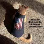American Flag Inspired Dog Vest: Perfect Dog Shirt, Ideal Tank Top for Everyday Wear, Independence Day Celebrations Quality Materials Cute and Stylish Look Battle Damaged Dark Blue S