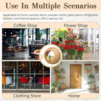 2 Pcs Shopkeepers Bell for Door Opening, Magnetic Wood Doorbell Chime When Door Opens, Magnetic Doorbell for Cafe Glass Doors Store Entrance, Housewarming Gift(Round,2.95 x 2.95 Inches)