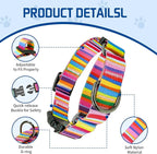 Kazazoo Martingale Collar for Dogs with Quick Release Buckle Adjustable Soft Durable Dog Collar for Small Medium Large No Pull Training Dog Collars-Rainbow M