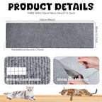 Scratch Pad for Cats DIY Climb Cat Scratcher Mat Trimmable Couch Protector Cats Scratching Protector Self-Adhesive Carpet for Furniture Wall Indoor Light Gray
