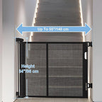 55 inches Retractable Baby Gate, 34 inches Tall Extra Wide Pet Gate for Stairs, Hallways and Doorways, Indoor Outdoor Safety Gate for Toddlers & Small Dogs, White
