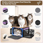 Top and 2 Sides Expandable Cat Carrier 18x13.5x9.5, TSA Airline Approved Dog Carriers for Small Dogs, Soft-Sided Pet Carrier with Self-Locking Zippers for Kitten,Rabbit, Puppy Purple