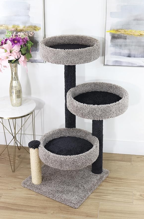 Prestige Cat Trees XXL Heavy-Duty Cat Tree – Extra-Large, Solid-Wood Haven for Big & Multiple Household Cats in Colors Black and Gray