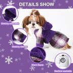 Dog Sweater Puppy Clothes for Small Dogs Boy Girl Pet Hoodies for Dogs Cold Weather Doggie Coats Fall Doggy Sweatshirt for Chihuahua Yorkie Cat Outfits (Purple, XX-Small)