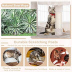 54 Inch Tall Cat Tree Tower - Multi-Level Cat Condo with Scratching Post, Toys & Rest Area, Beige