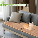 Natural Sisal Cat Scratcher Mat, Wall Scratcher Carpet, Cat Climbing Wall, Large Tall Scratching Post, Sofa Protector, Scratching Mat Pad for Indoor Cats (Brown, 39.3" Lx15.7 W, 2PCS)