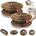 Magic Organ Cat Toy, Foldable & Reversible Accordion Scratching Board with Ball, Interactive Cardboard Cat Toy for Indoor Cats & Kittens, 2 Pack