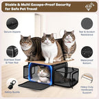 Top and 2 Sides Expandable Cat Carrier 18x13.5x9.5, TSA Airline Approved Dog Carriers for Small Dogs, Soft-Sided Pet Carrier with Self-Locking Zippers for Kitten,Rabbit,Puppy, Black White