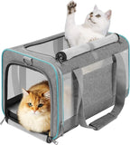 Pet Carrier for Large Cats 20 lbs+ / Soft Sided Small Dog Travel Carriers Top Load/Collapsible Carrier Bag for Big Cat / 2 Kittens Sturdy Transport Carriers Long Trips/Medium Cats 15 pounds
