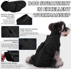 Queenmore XXL Dog Sweaters, Soft Fleece Vest Pullover Pet Jacket with Leash Hole, Warm Winter Dog Clothes Cold Weather Doggy Dachshund Sweater for Large Dogs Cats Boy or Girl (Black, XXL)