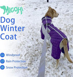 MIGOHI Full Body Dog Coat - Warm Reflective Small Dog Winter Coat with Harness, Turtleneck Fleece Jacket for Dogs,Four-Leg Windproof Puffer Jackets Snowsuit with Zipper for Small Medium Large Dogs,XS