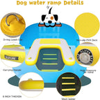 ALIFUN Inflatable Dog Ramp Floating Dock Water Raft Ladder for Pool, Boat, Non-Slip EVA Floating Ladder for Dog Up to 220 LBs Purple 140CM Length (Black-Yellow, for Large Dogs Up to 230 lbs)
