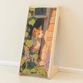 PETKARAY Art Cat Scratcher, 25.2" Sisal Scratching Ramp, L Shaped Scratch Pad for Indoor Cats, Oil Painting Cat Scratching Post