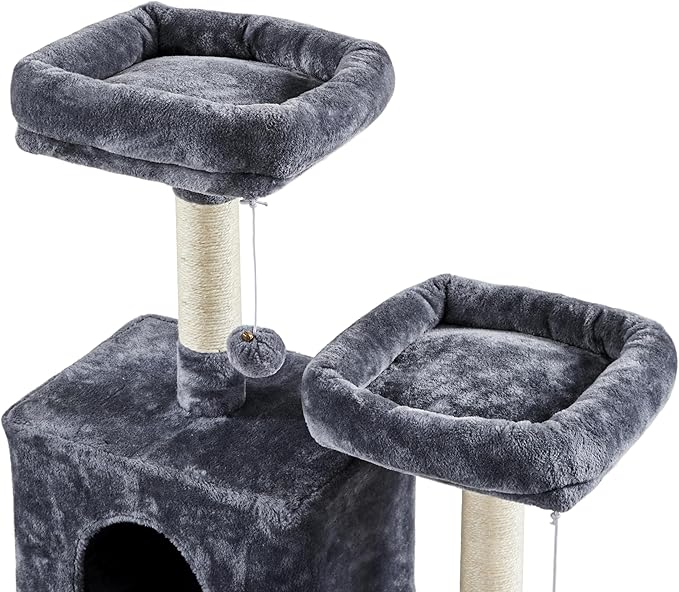 Topeakmart 71.5in Cat Tree Large Cat Tower for Indoor Cats, Multi-Level Cat Furniture w/Condos, Perches, Basket, Hammock and Scratching Posts, Cat Kitten Pet Play House
