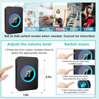 Dog Door Bell for Potty Training, Smart Wireless Doggie Doorbell to Go Outside, 1000 Feet Long Range with IP65 Waterproof Super-Light Touch Button, 60 Melodies & Adjustable Volume (1Black)