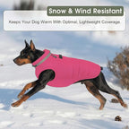 SAWMONG Dog Coat, Warm Dog Winter Coat, Waterproof Fleece Jacket, Cold Weather Dogs Jacket (3XL,Rosered)
