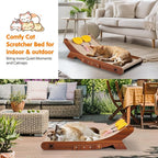 Sisal Cat Scratcher Bed, Natural Solid Wood Scratch Lounger, No Mess Scratching Chair Couch for Indoor Cats, 26 Inch Cat Scartching Pad, 3 in 1 Scratching Board, Furniture Protector