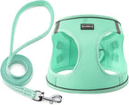 Dog Harness with Leash Set, No Pull Adjustable Reflective Step-in Puppy Pet Vest Harnesses for Small Medium Large Dogs and Cats,Green M