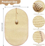 Natural Sisal Cat Scratch Pad, Wall Cat Scratch Board Mat, Summer Wear-Resistant Cool Mat, Anti Scratch Wall Sofa Protector (Sisal Primary Color, 23.6" L x 14.2" W, Elliptical, 1PC)