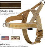 Annchwool No Pull Dog Harness with Soft Padded Handle-Reflective Strip Escape Proof and Quick Fit to Adjust Dog Harness-Easy for Training Walking for Small & Medium and Large Dogs(Brown,XS,1 In Width)