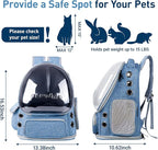 Pawstrip Cat Backpack Carrier with Large Space Bubble Window, Airline Approved Breathable Pet Carrier for Small Dogs Cats up to 15lbs, Foldable for Travel Hiking & Outdoor Use