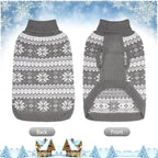 KOOLTAIL Cable Knit Dog Sweater Turtleneck, Cold Weather Pullover Classic Knitwear, Snowflake Pattern Thick Warm Winter Pet Clothes, Dog Christmas Sweater for Small Medium Large Dogs Cats, Grey L